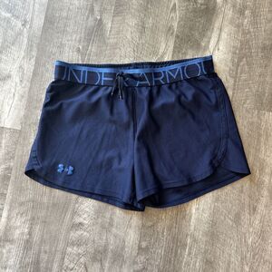 Women's M Under Armour UA Heat Gear Navy Blue 3" Athletic Running Short